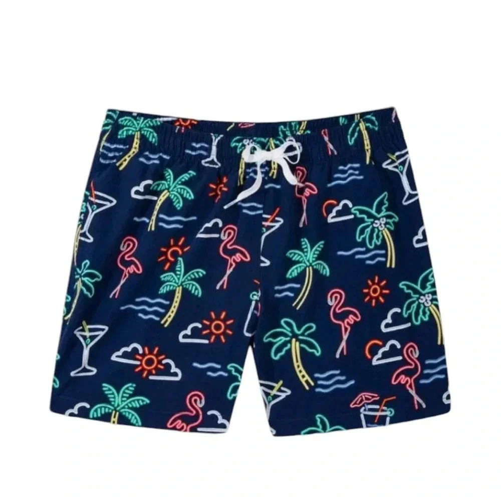 NEW Chubbies The Neon Lights Stretch Swim Trunks 5.5” Inseam Navy Size Medium